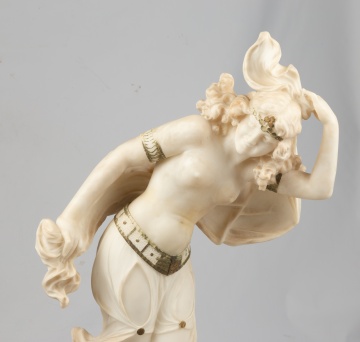 19th Century Italian Carved Alabaster Sculpture of a Woman
