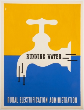 Lester Beall (American, 1903-1969) "Running Water - Rural Electrification Administration"