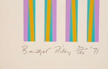 Bridget Riley (British, b. 1931) Print for Chicago 8 (from the portfolio CONSPIRACY: The Artist as Witness)