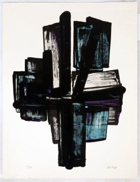 Pierre Soulages (French, b. 1919) "Composition #3"