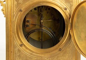 Fine & Rare 3-Piece Garniture Gilt Bronze Japonisme Clock
