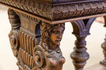 17th/18th Century Italian Figural Carved Walnut Refractory Table