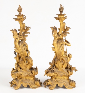 19th Century French, Henri Picard Gilt Bronze Garnitures