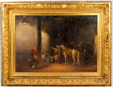 Douglas Arthur Teed (American, 1863–1929) Arabs in Courtyard