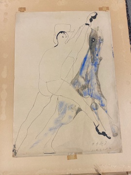 Marino Marini (Italian/Swiss, 1901-1980) "Cavalio con Cavaliere"