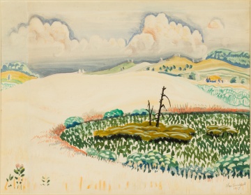 Charles Ephraim Burchfield (American, 1893-1967) "Oat Field"