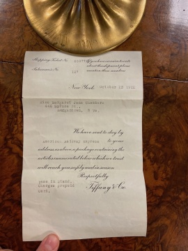 Tiffany Studios, New York Bud Vase on Bronze Base