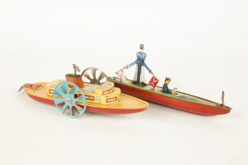 American & English Tin Plate Boat Toys