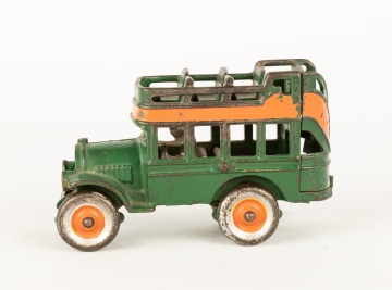 Vintage Cast Iron Double Decker Bus