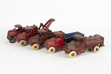 (5) Cast Iron Toy Trucks