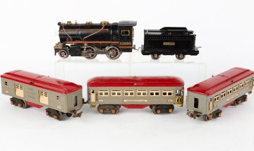 Ives Engine with Three Lionel Cars O Gauge Train Set