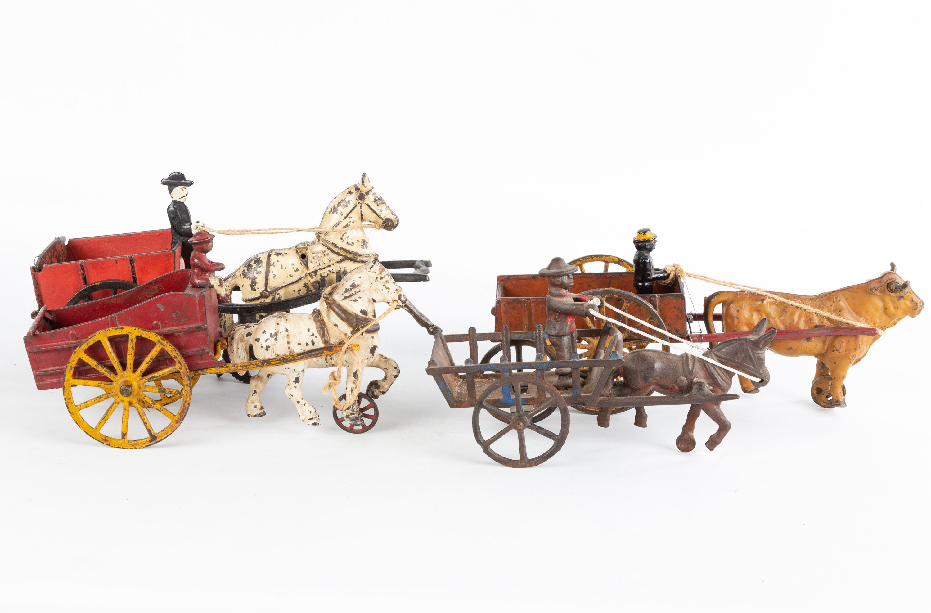 (4) Cast Iron Horse Drawn Toys Cottone Auctions