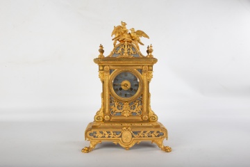 A Fine French Louis XIV St. Ormolu and 'Gris Saint Anne' Marble Clock