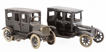 (2) Tin Litho Wind Up Toy Automobiles
