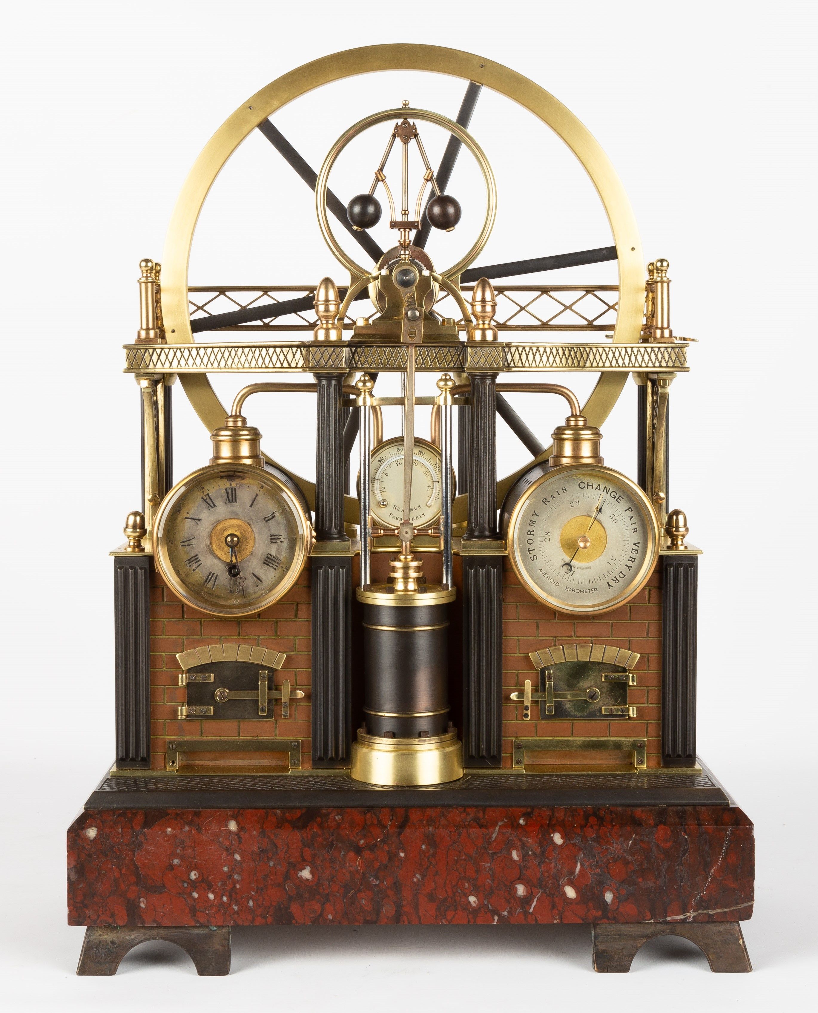 French Industrial Steam Engine Clock | Cottone Auctions