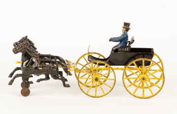 Toy Cast Iron Horse Drawn Carriage