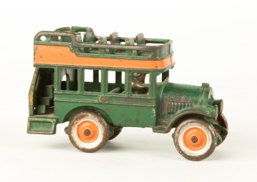 Vintage Cast Iron Double Decker Bus