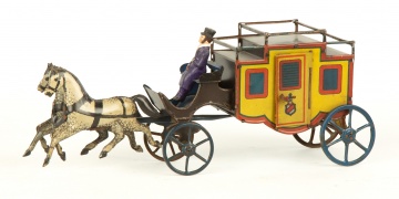 French Tin Plate Horse Drawn Carriage