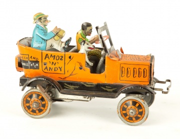 Vintage Amos & Andy Tin Lithograph Open Air Taxi