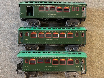 (3) Re-Issue Ives 181, 182 & 183 Toy Train Cars