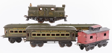 (5) Ives O Gauge Toy Train Set