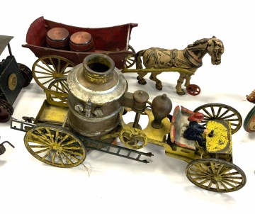 Various Tin Wind Up & Cast Iron Toys
