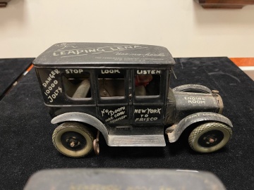 Leaping Lena Tin Lithograph Wind Up Toy and Car