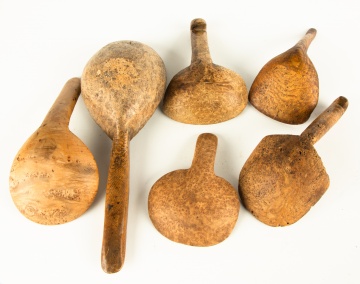 Six Early Burl Ladles
