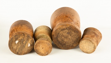 Four Early American Turned Mortars