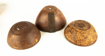 Three Turned Burl Bowls