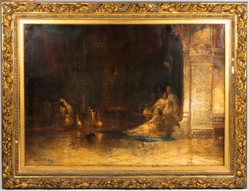 Douglas Arthur Teed (American, 1864-1929) Interior Middle East Court Scene