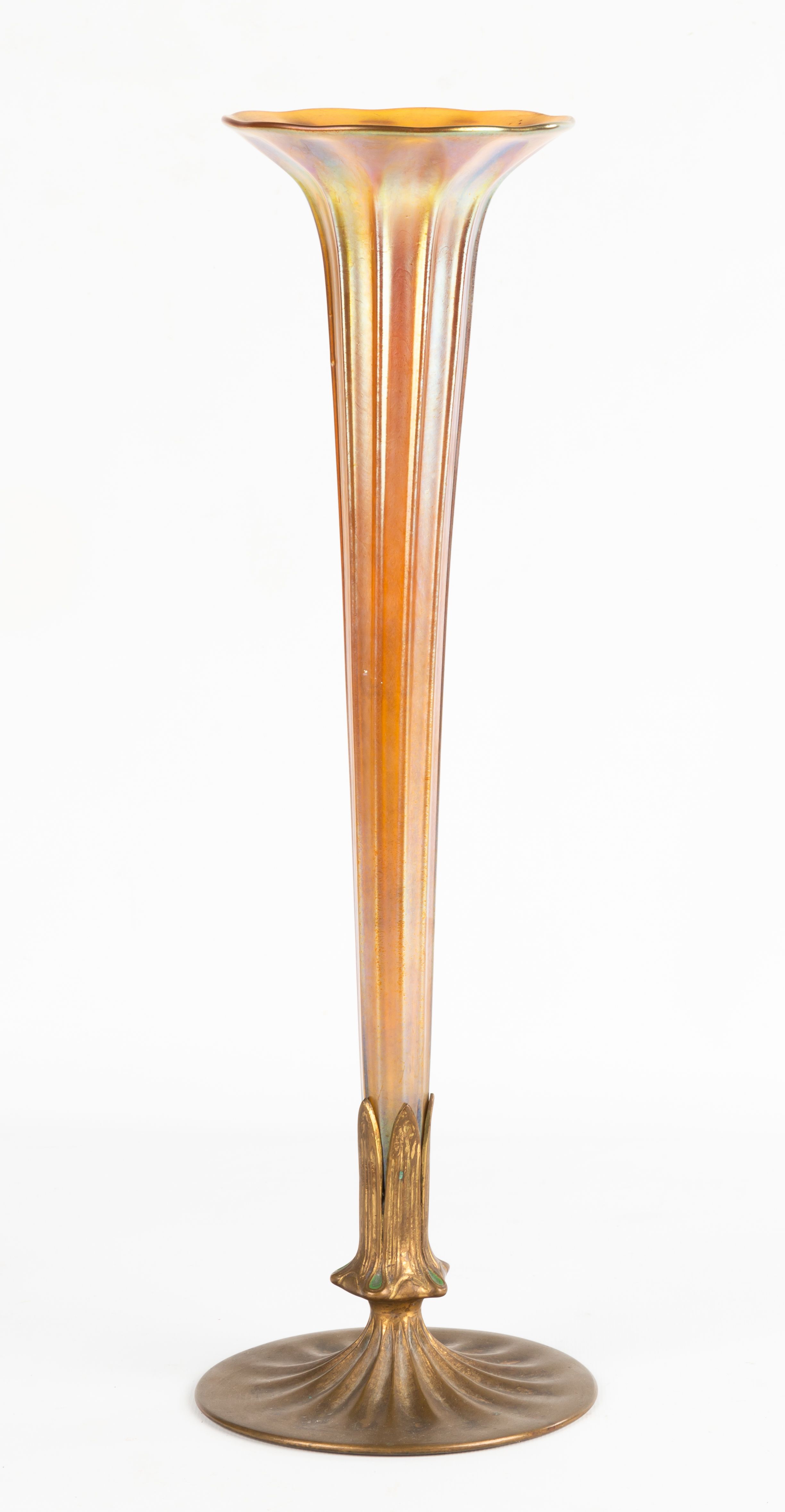 Tiffany Studios Favrile Vase with Bronze Base Cottone Auctions