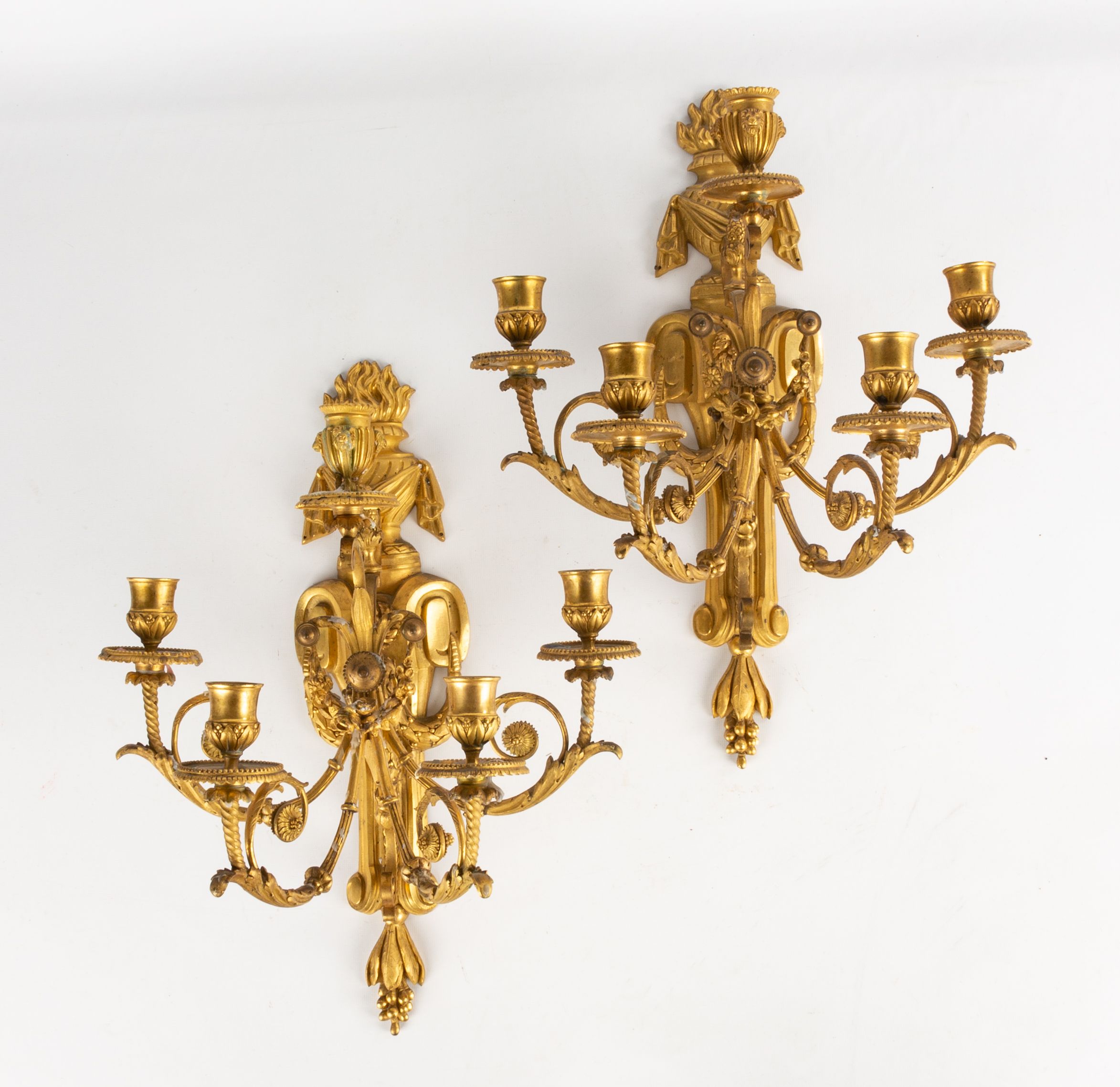 Pair of Gilt Bronze Candelabra Sconces Cottone Auctions