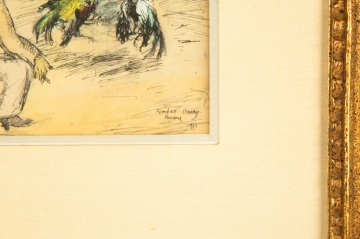 Randall Davey (American, 1887-1964) "Cock Fight, Havana"