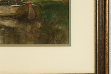 Charles Gruppe (American, 1860-1940) "Canal Scene"