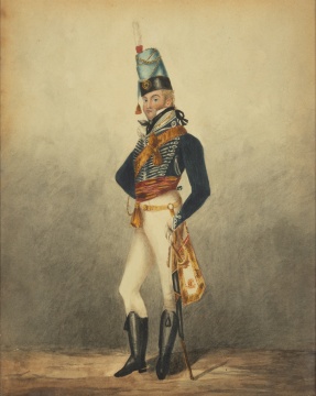 19th Century Watercolor of British Military Portrait