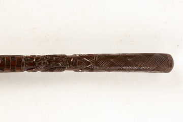 Vintage Carved Wood Cane with Eagle Eating a Snake