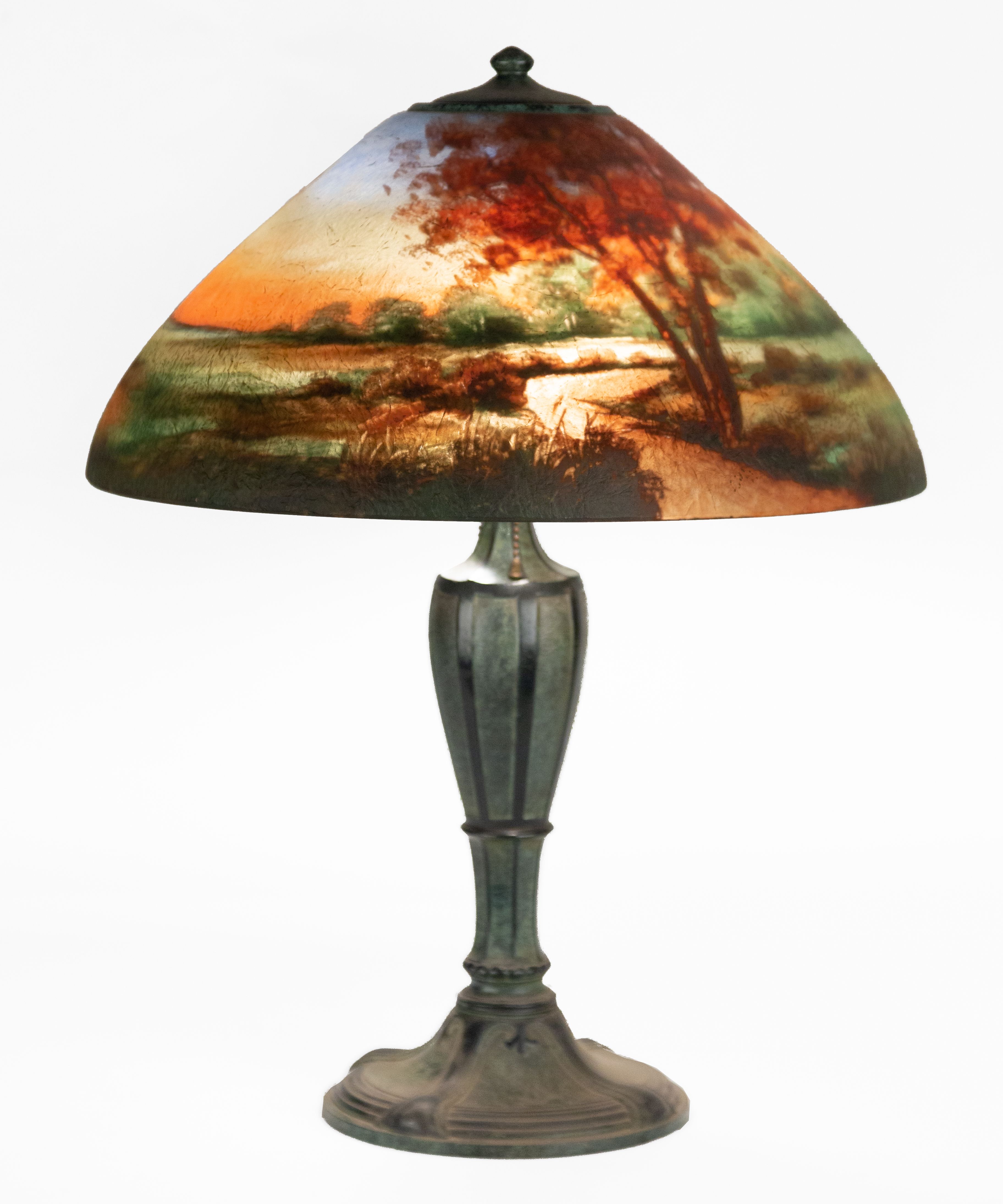 Jefferson Reverse Painted Sunset Lamp Cottone Auctions