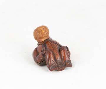 19th Century Carved Figural Nutmeg Grinder