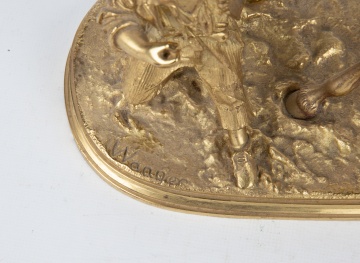 Gilt Bronze Young Boy with Horse by Waager