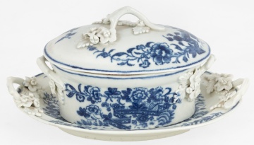 Worcester Miniature Blue & White Porcelain Tureen