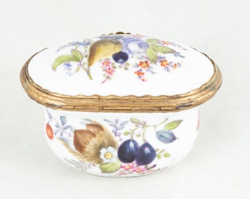 Porcelain & Brass Mounted Hand Painted Box