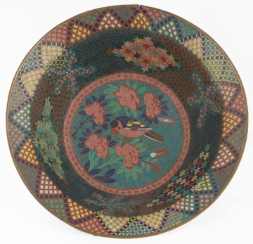 Chinese Cloisonné Footed Bowl & Covered Jar