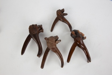 (4) Black Forest Carved Wooden Nutcrackers