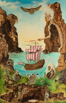 Enrique ChavarrÌa (Mexican, 1927-1998) "Homage to Hieronymous Bosch"