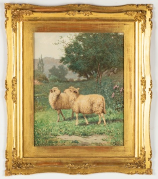 Wilson Marlatt (American 1837-1911) Sheep in Pasture