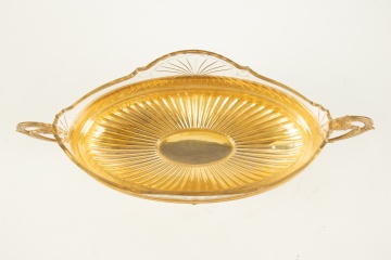 Gilt Brass & Crystal Centerpiece