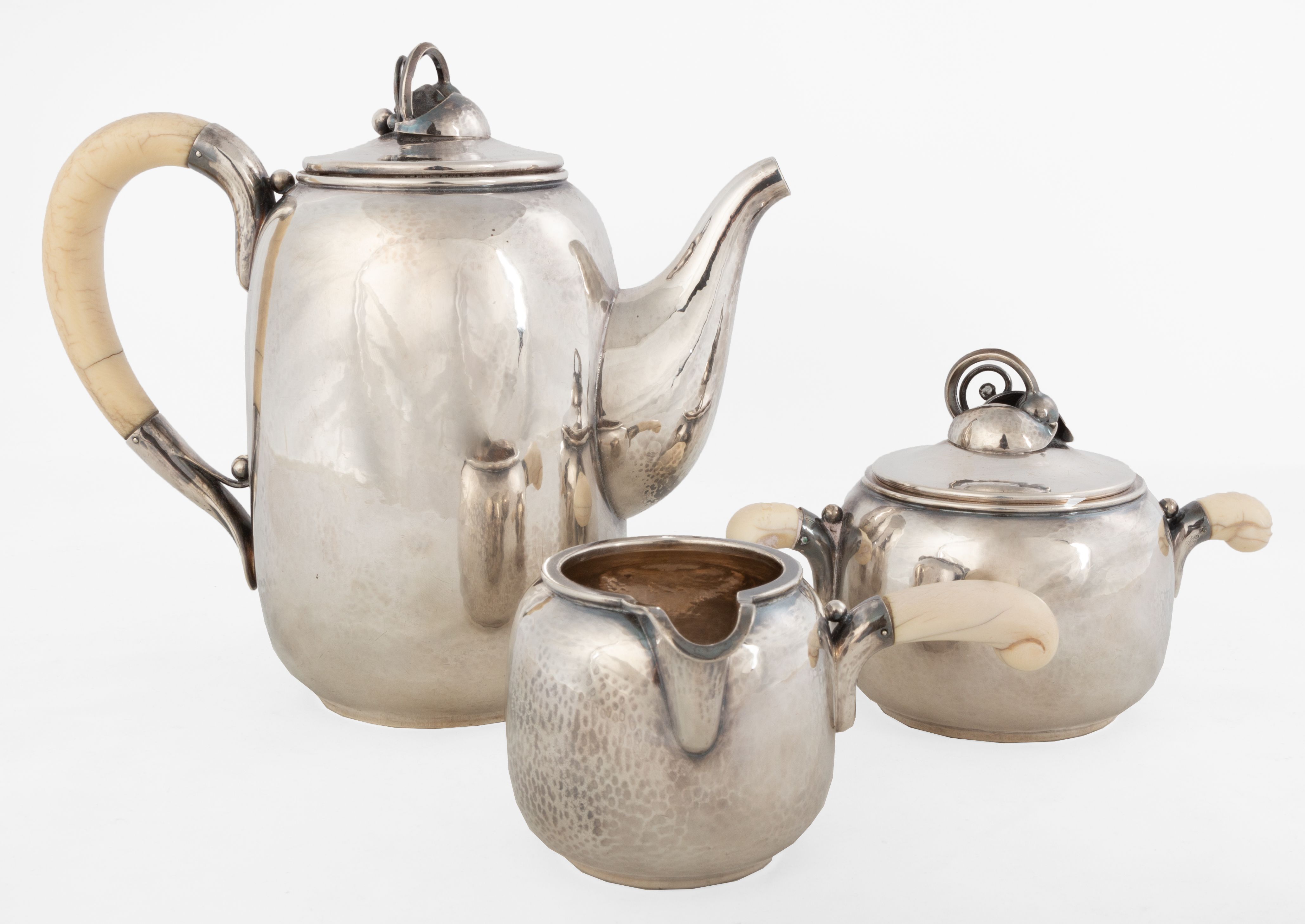 3Piece Danish Sterling Silver Tea Set Cottone Auctions