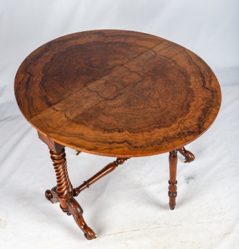 19th Century English Burl Walnut Table