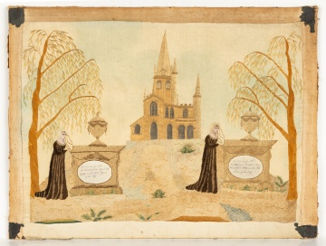 Silk Needlework Mourning Picture